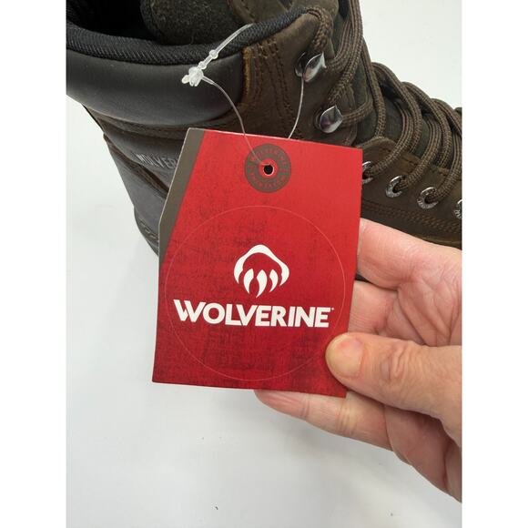 Wolverine Mens Brown Leather Floorhand Waterproof Steel-Toe 6\